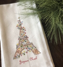 Linen Towel - Eiffel Tower w/Lights 18" x 24" (100% Linen)