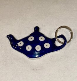 Key Ring - Blue w/White Dots