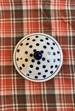 Soup Bowl Tureen LID ONLY - White w/Blue Dots  - .75L (25 oz)