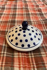 Soup Bowl Tureen LID ONLY - White w/Blue Dots  - .75L (25 oz)