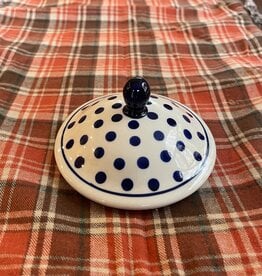 Soup Bowl Tureen LID ONLY - White w/Blue Dots  - .75L (25 oz)