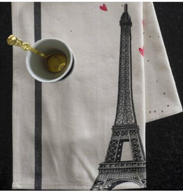 Eiffel Coeurs Towel  19.7" x  27.5 (100% Organic Cotton )