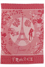 Jacquard Tea Towel - Tour Eiffel Rouge - 50 cm X 70 cm