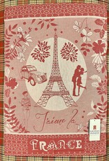 Jacquard Tea Towel - Tour Eiffel Rouge - 50 cm X 70 cm