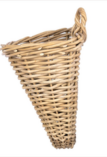 Rattan Cone Wall Basket  13.75 L x 12 W x 16.75 H x 19.25 SH