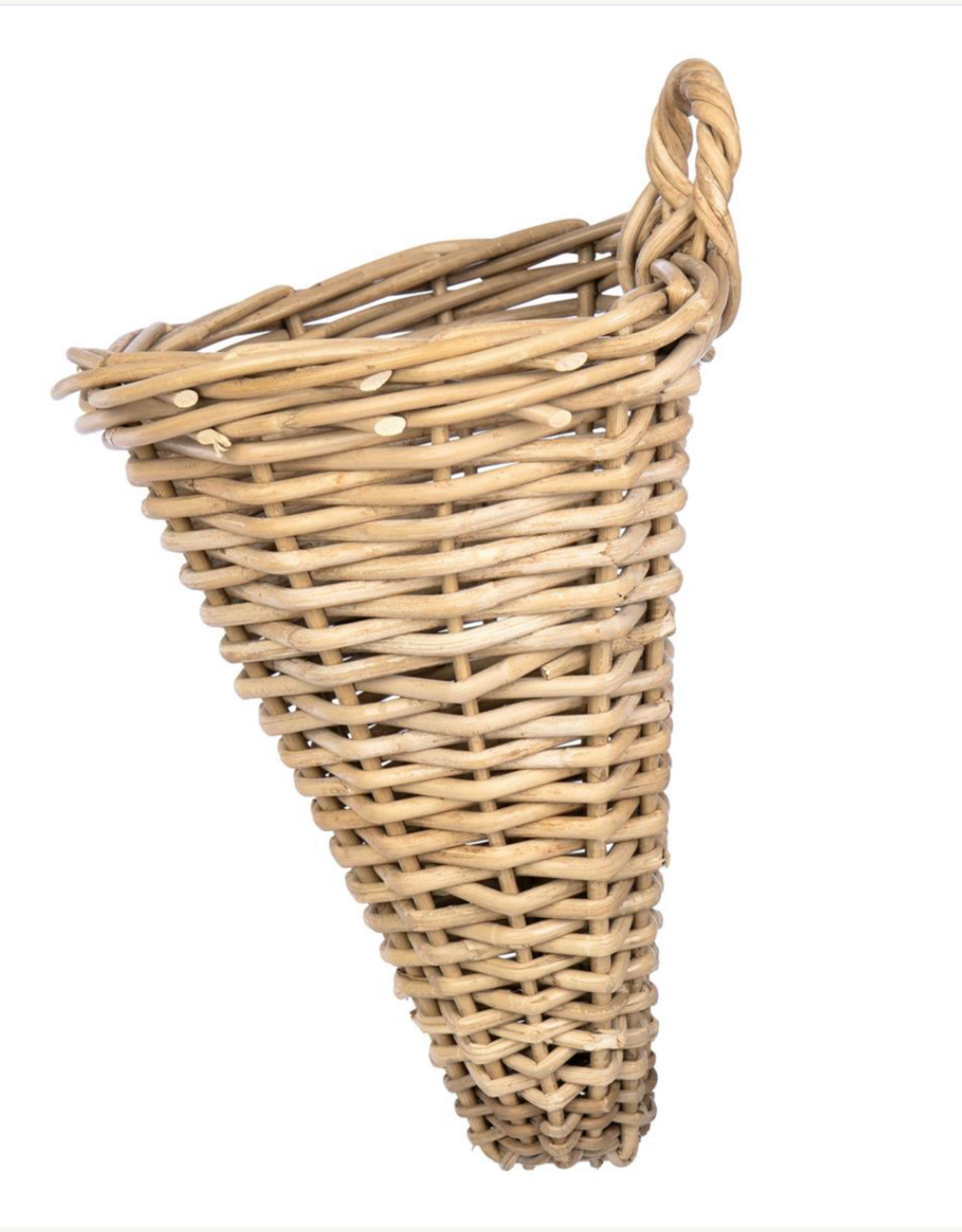Rattan Cone Wall Basket  13.75 L x 12 W x 16.75 H x 19.25 SH