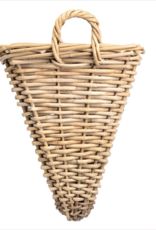 Rattan Cone Wall Basket  13.75 L x 12 W x 16.75 H x 19.25 SH