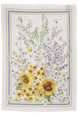 Italian Linen - Sungarden Girasoli  White Kitchen Towel 20" x 28"