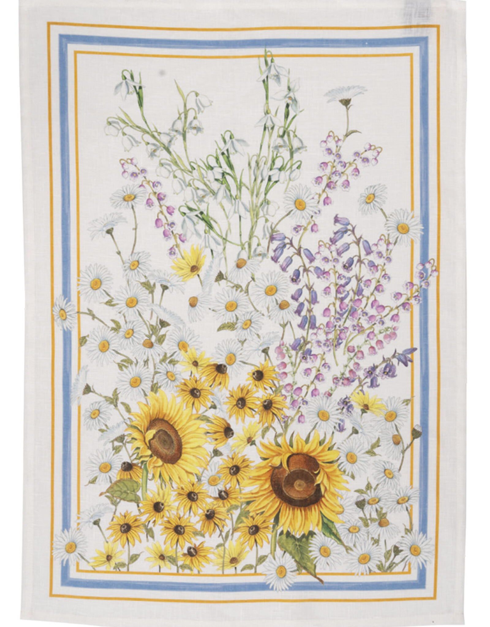 Italian Linen - Sungarden Girasoli  White Kitchen Towel 20" x 28"