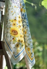 Italian Linen - Sungarden Girasoli  White Kitchen Towel 20" x 28"