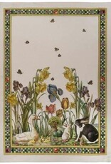 Italian Linen - Bunny Garden Giallo Cream Towel 20" x 28" (100% Linen)