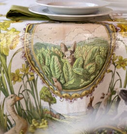 Italian Linen - Bunny Garden Table Runner 18" z 67" (100% Linen)
