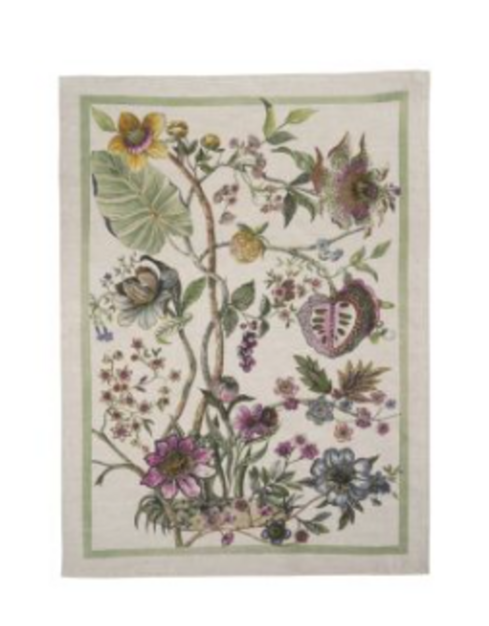 Italian Linen - Biloba Verde Kitchen Towel 20" x 28"