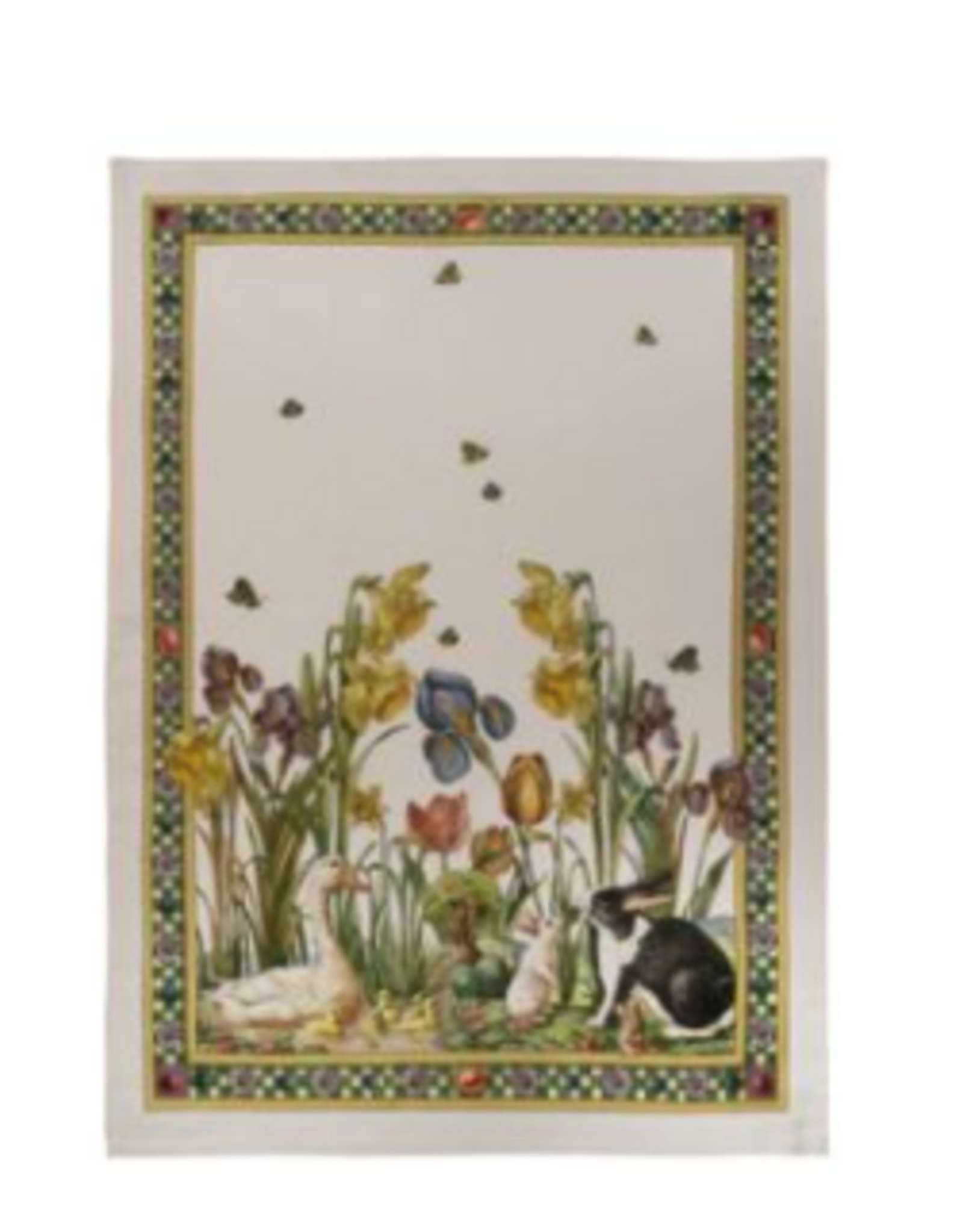 Italian Linen - Bunny Garden Giallo Cream Towel 20" x 28" (100% Linen)