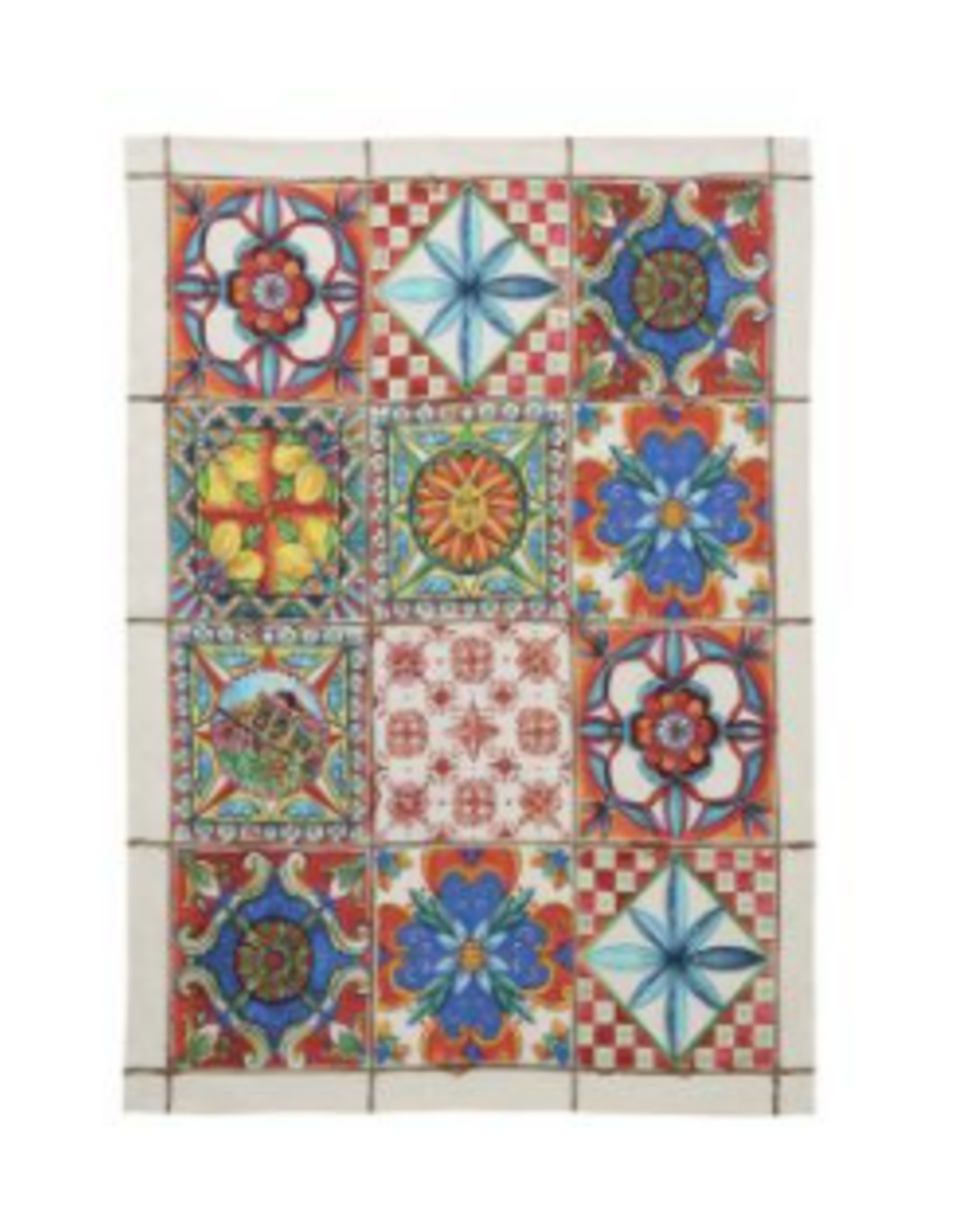 Italian Linen - Camastra Rosso Cream  Kitchen Towel 20" x 28"