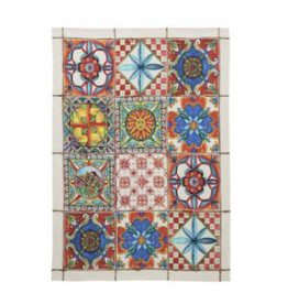 Italian Linen - Camastra Rosso Cream  Kitchen Towel 20" x 28"