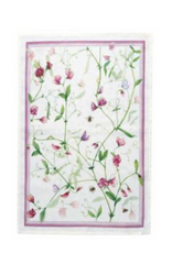 Italian Linen - Petits Pois Pink Kitchen Towel 20"x28" Cream