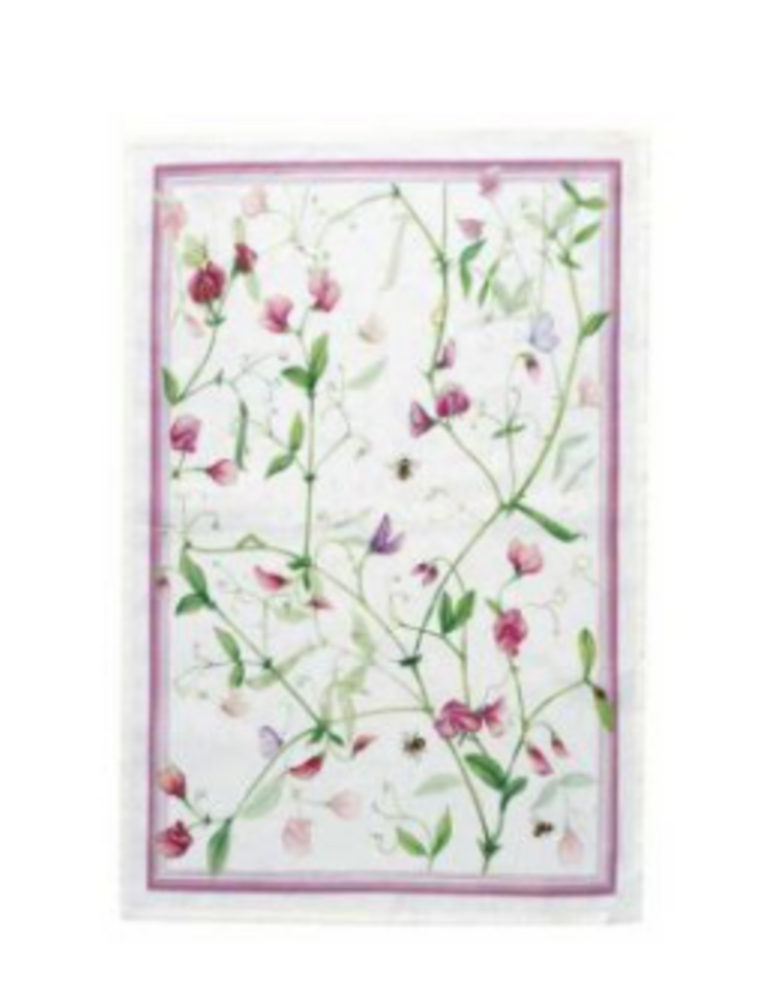Italian Linen - Petits Pois Pink Kitchen Towel 20"x28" Cream