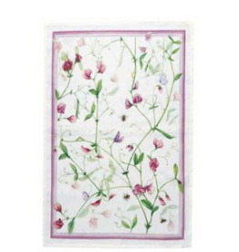 Italian Linen - Petits Pois Pink Kitchen Towel 20"x28" Cream