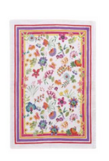 Italian Linen - Carel Red Kitchen Towel 20"x28" Cream