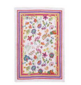 Italian Linen - Carel Red Kitchen Towel 20"x28" Cream