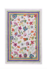 Italian Linen - CAREL GREEN KITCHEN TOWEL 20"x27" CREAM