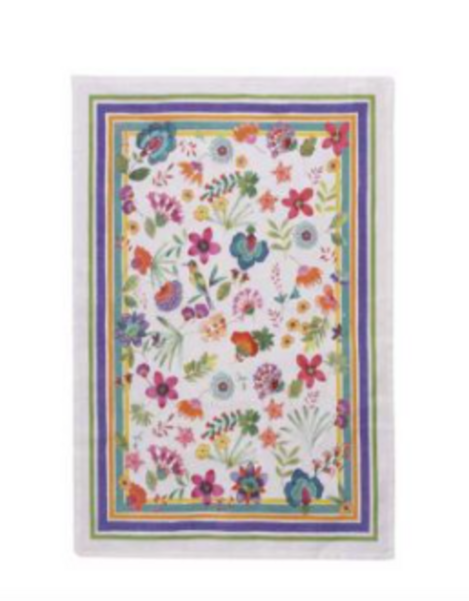 Italian Linen - CAREL GREEN KITCHEN TOWEL 20"x27" CREAM