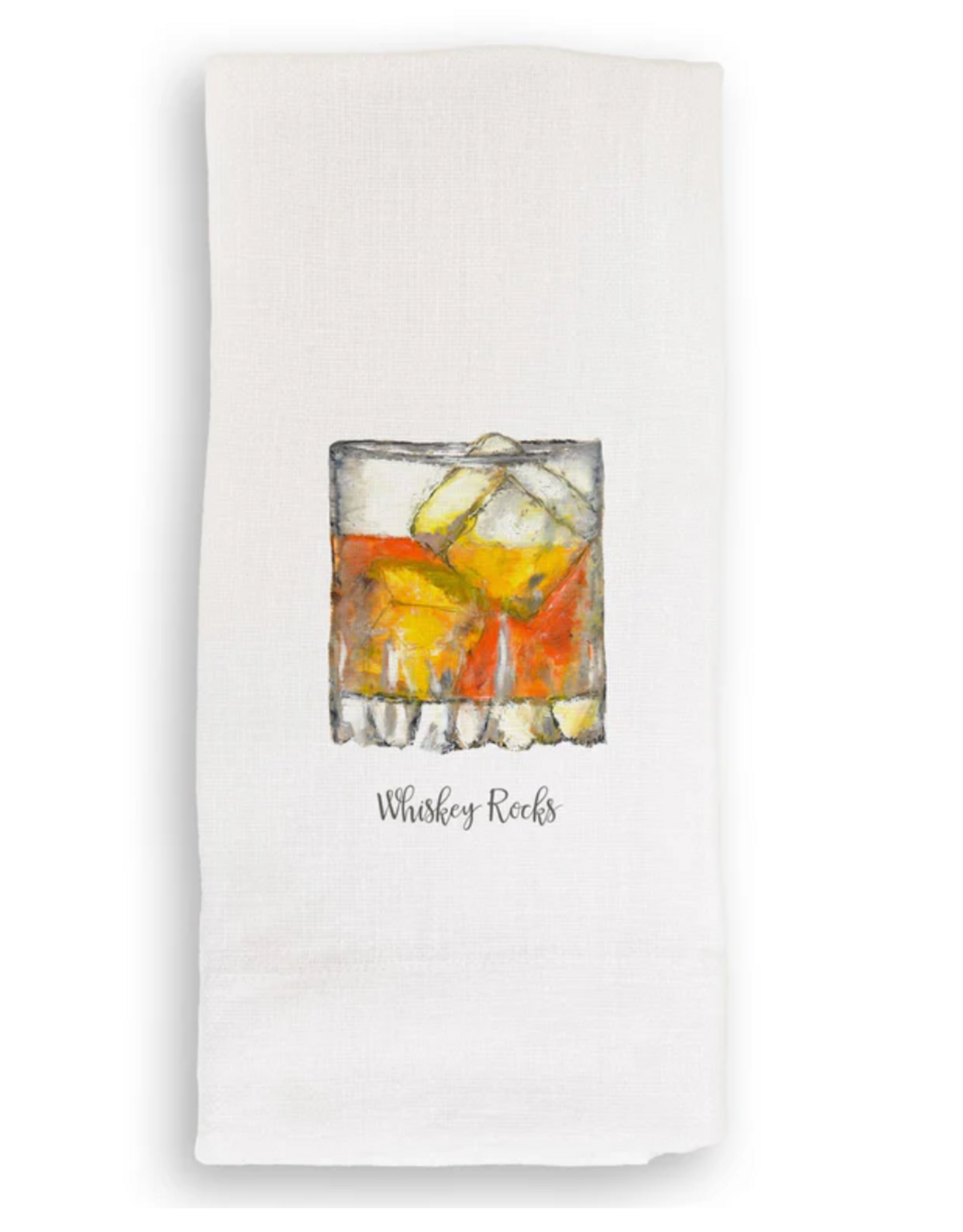 Linen Towel - Whiskey Rocks 18" x 24" (100% Linen)
