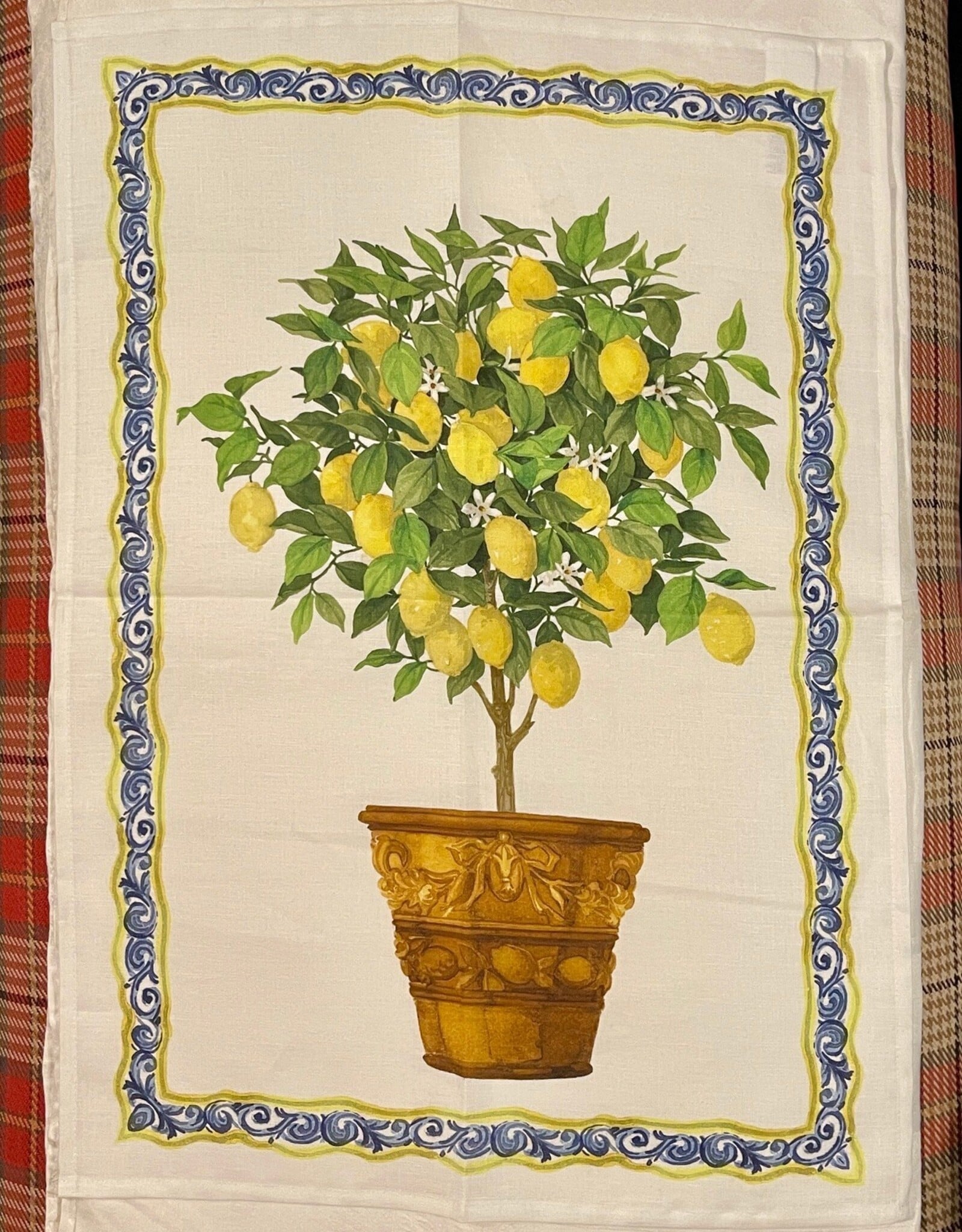 Italian Linen - Limonaia Coccio Crema  Kitchen Towel 20" x 28"