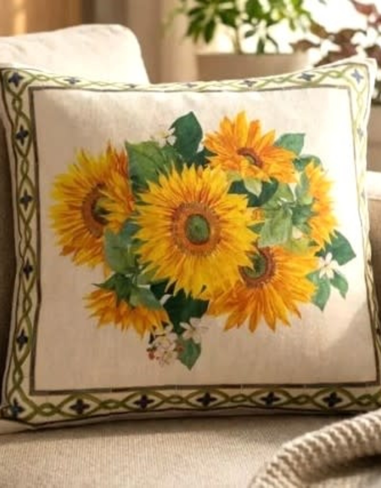 Italian Linen - Etruscan Garden Square Pillow 22" x 22"