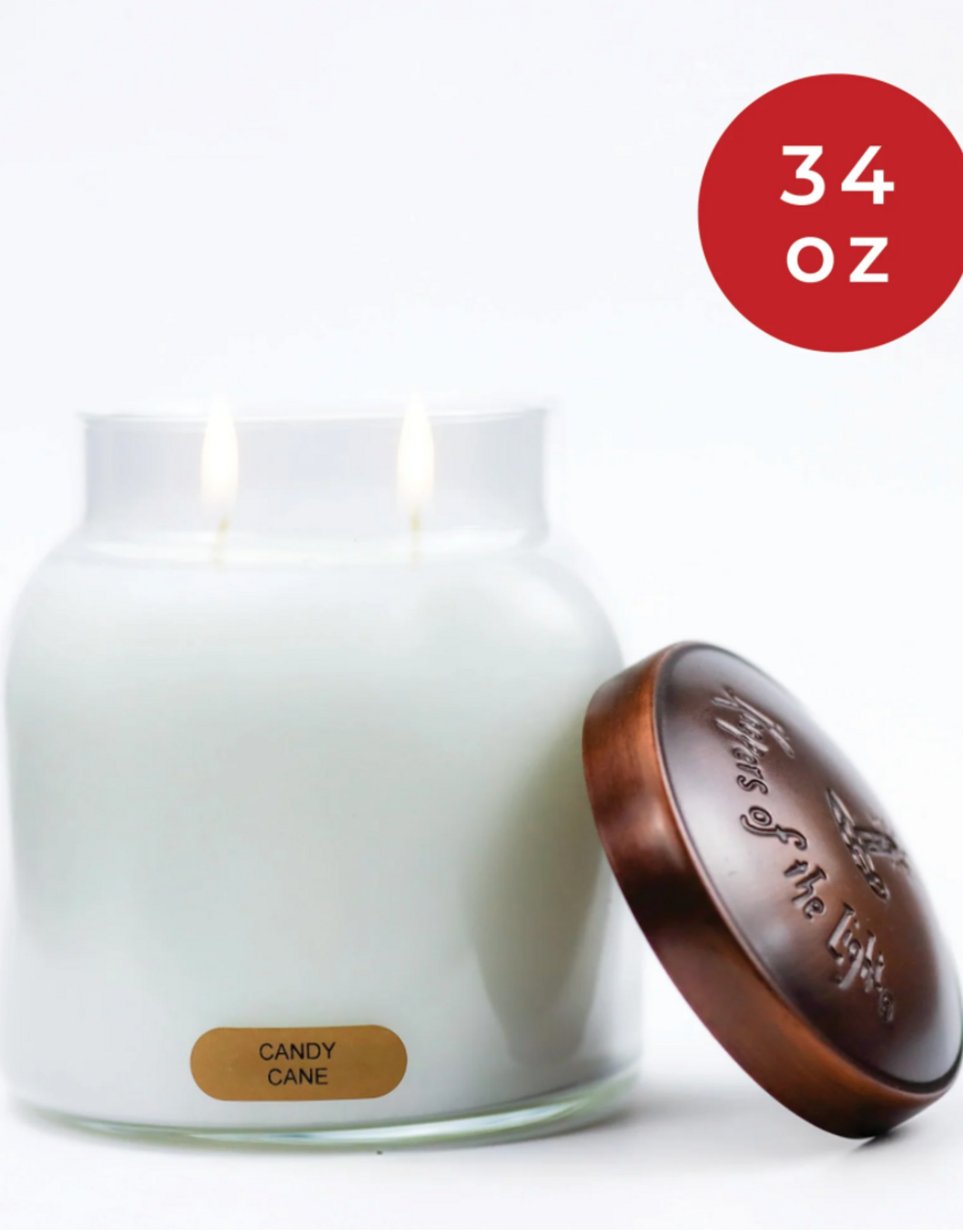 Keepers of the Light Candle - Candy Cane Limited Edition -  Papa 34 oz. - Black Lid