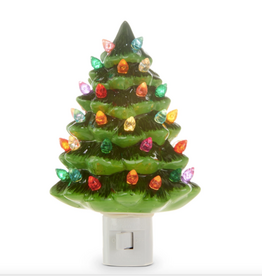 6" Vintage Green Tree Night Light