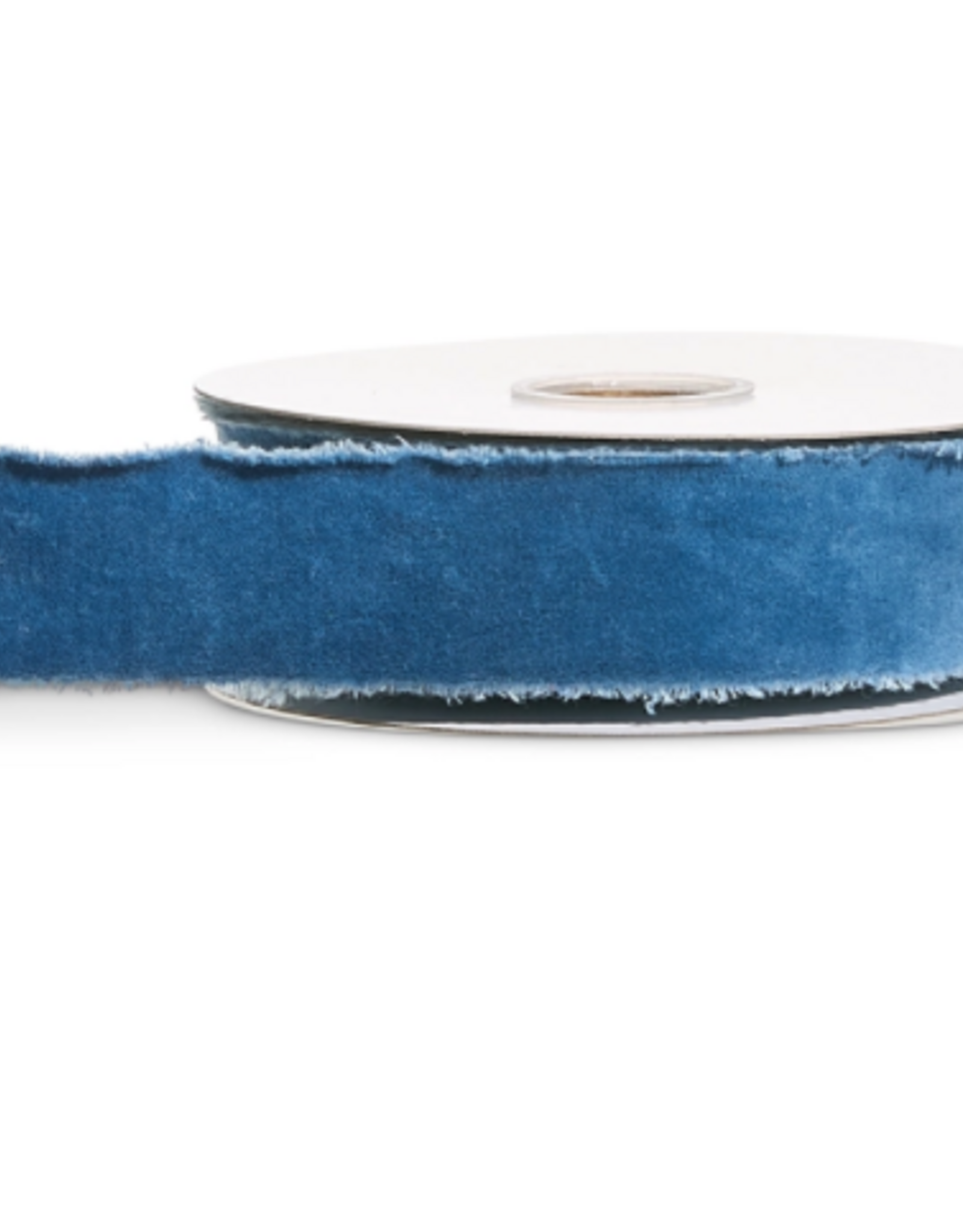 1.5" X 10 Yds Light Blue Torn Edge Velvet Unwired Ribbon