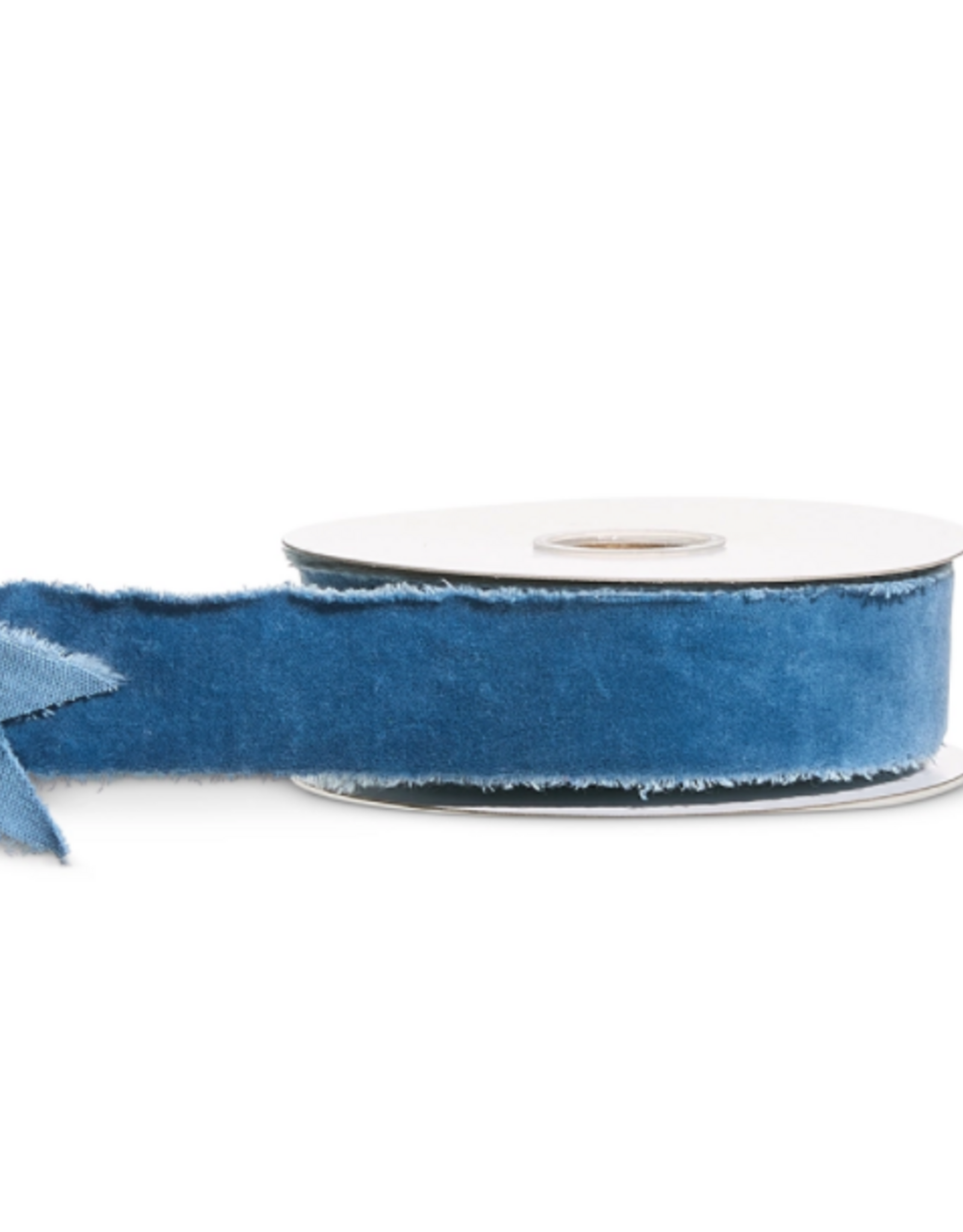 1.5" X 10 Yds Light Blue Torn Edge Velvet Unwired Ribbon
