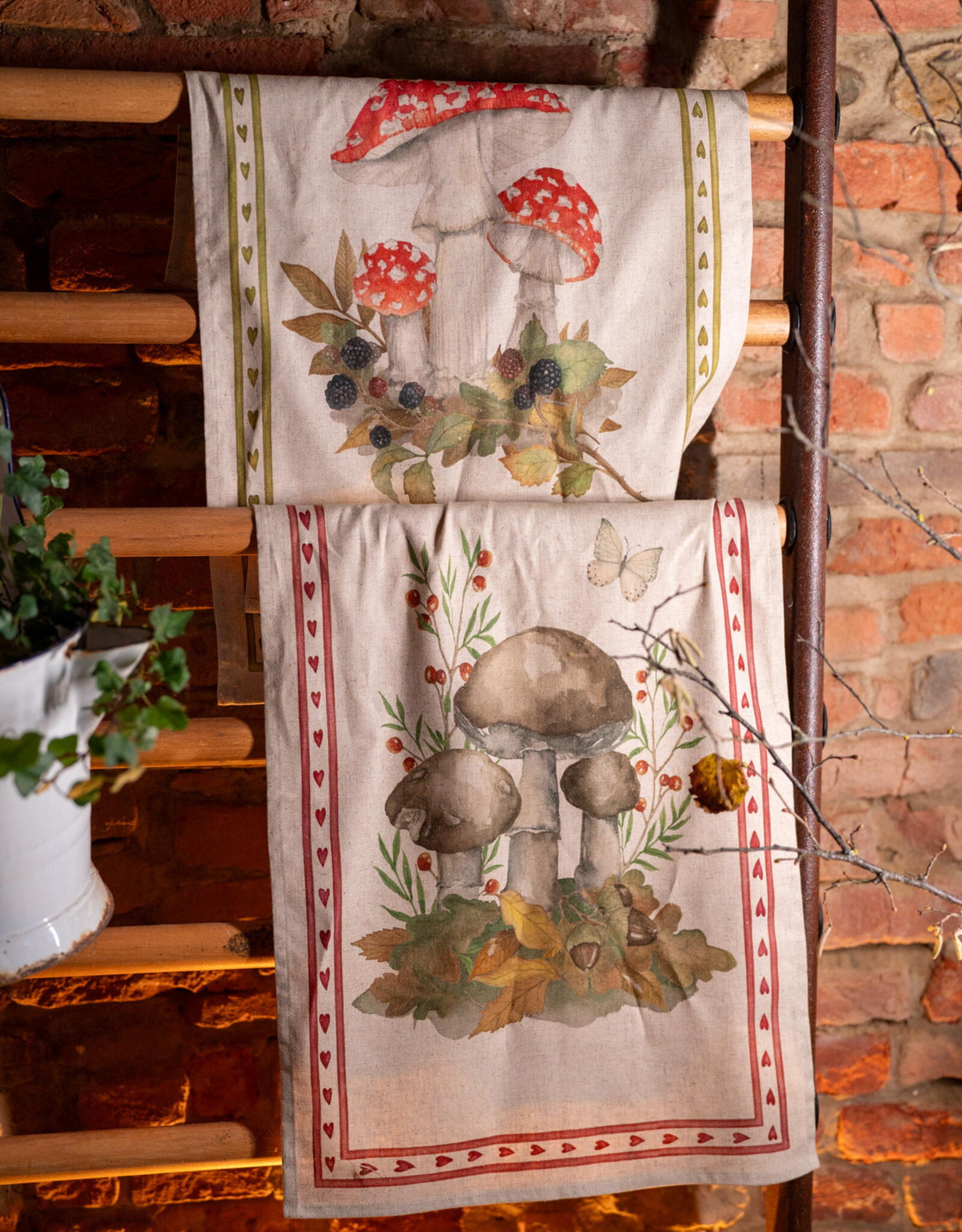 Italian Linen - Grifola Rosso Kitchen Towel 20" x 28"