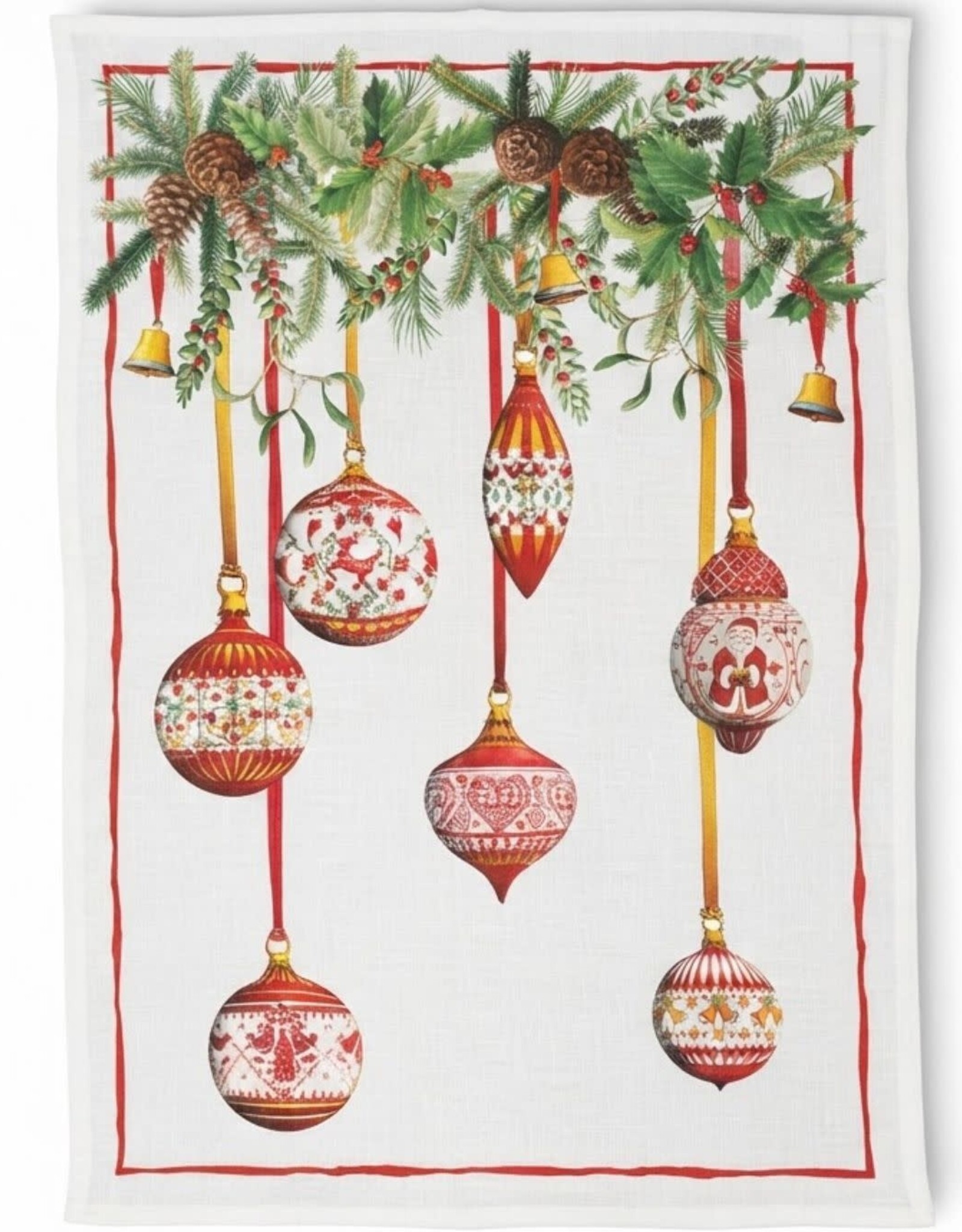 Italian Linen - Pinoel Rosso Kitchen Towel 20" x 28'