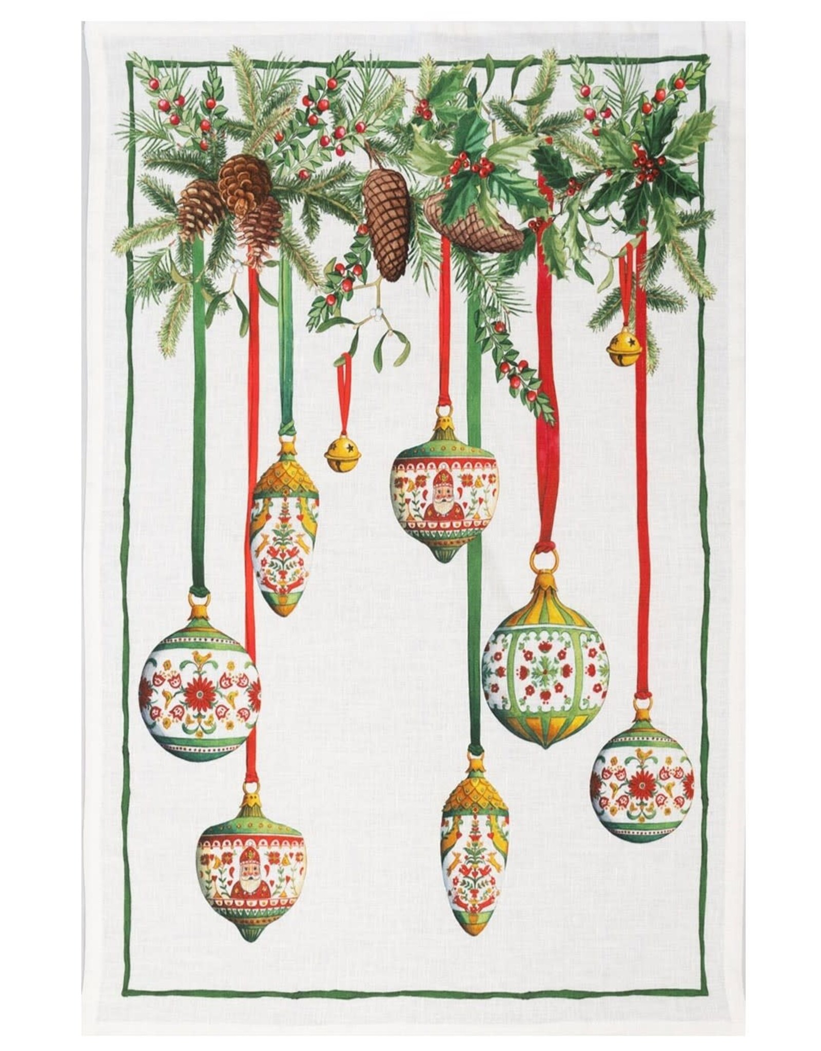 Italian Linen - Pinoel Verde Kitchen Towel 20"x 28"