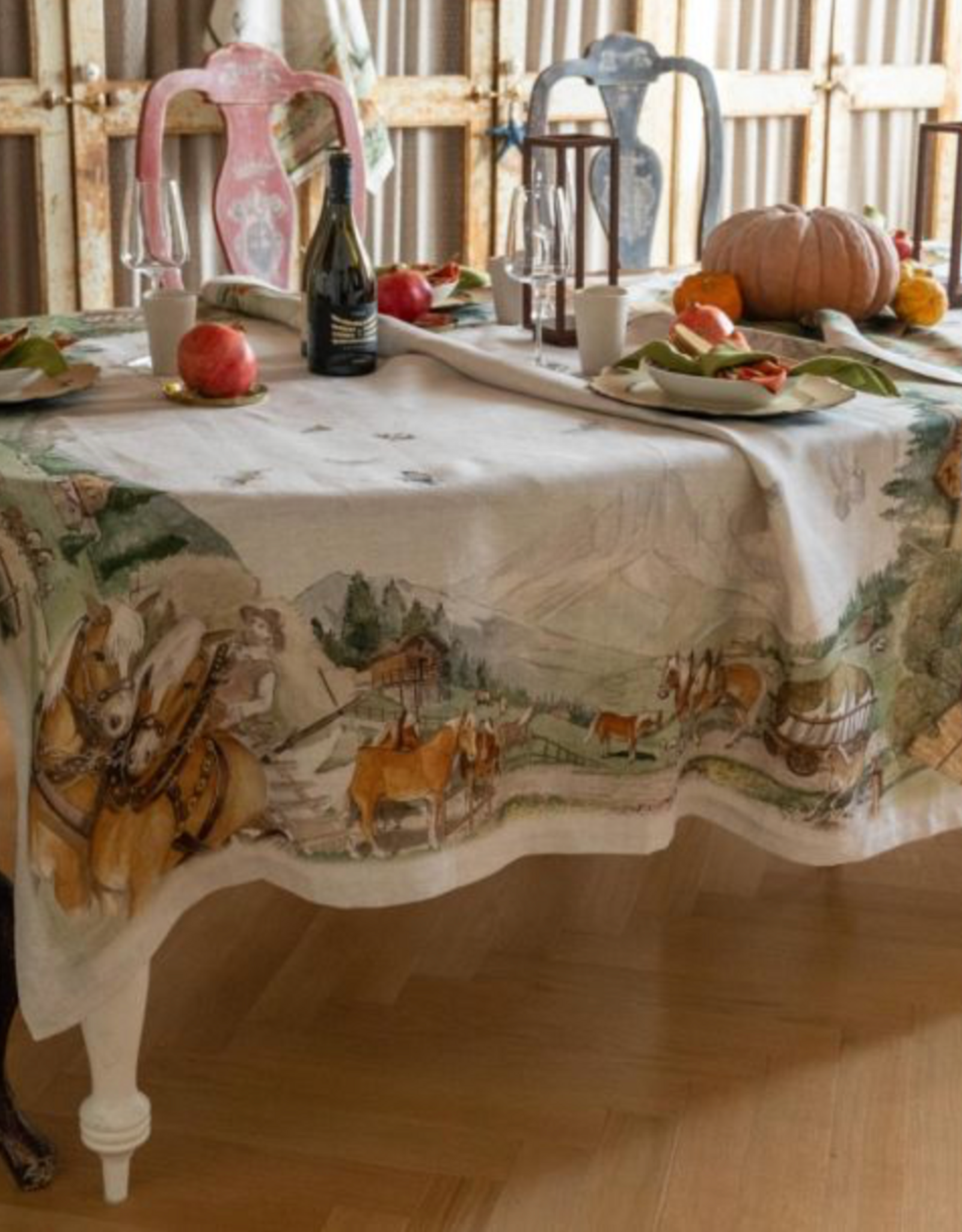 Italian Linen - Maso 100% Linen Tablecloth - 63" x 90"