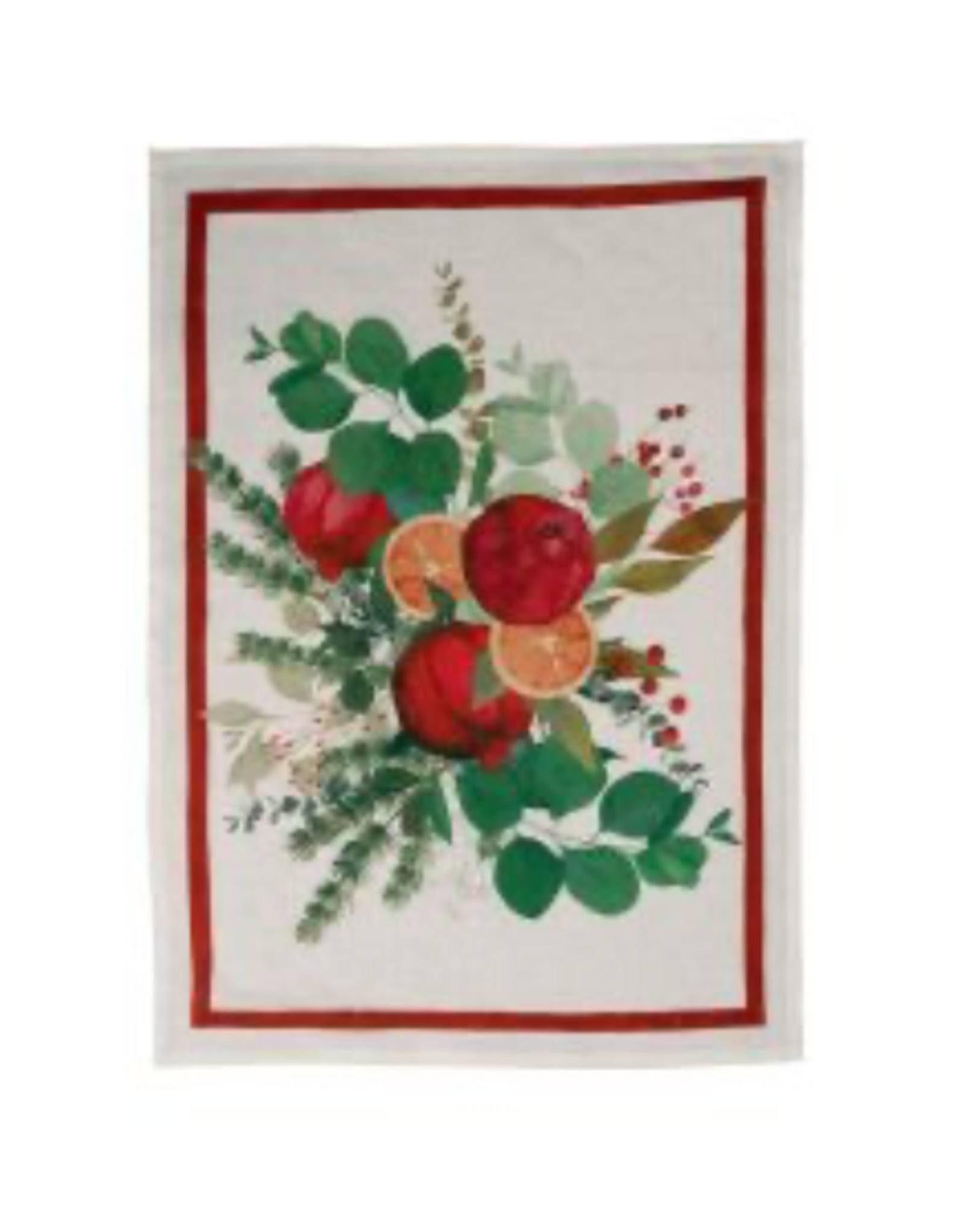 Italian Linen -Garland Glee Kitchen Towel (Red) 20" x 28"