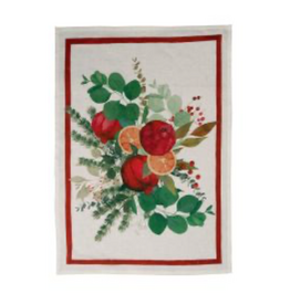 Italian Linen -Garland Glee Kitchen Towel (Red) 20" x 28"