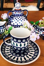 Polish Pottery - John's Mug - Peacock - The Polish Pottery Outlet