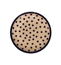 Salad Plate - White/Blue Dots W/Blue Rim