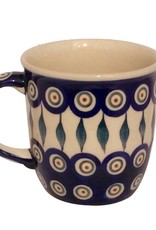 Polish Pottery Mug - Peacock Pattern