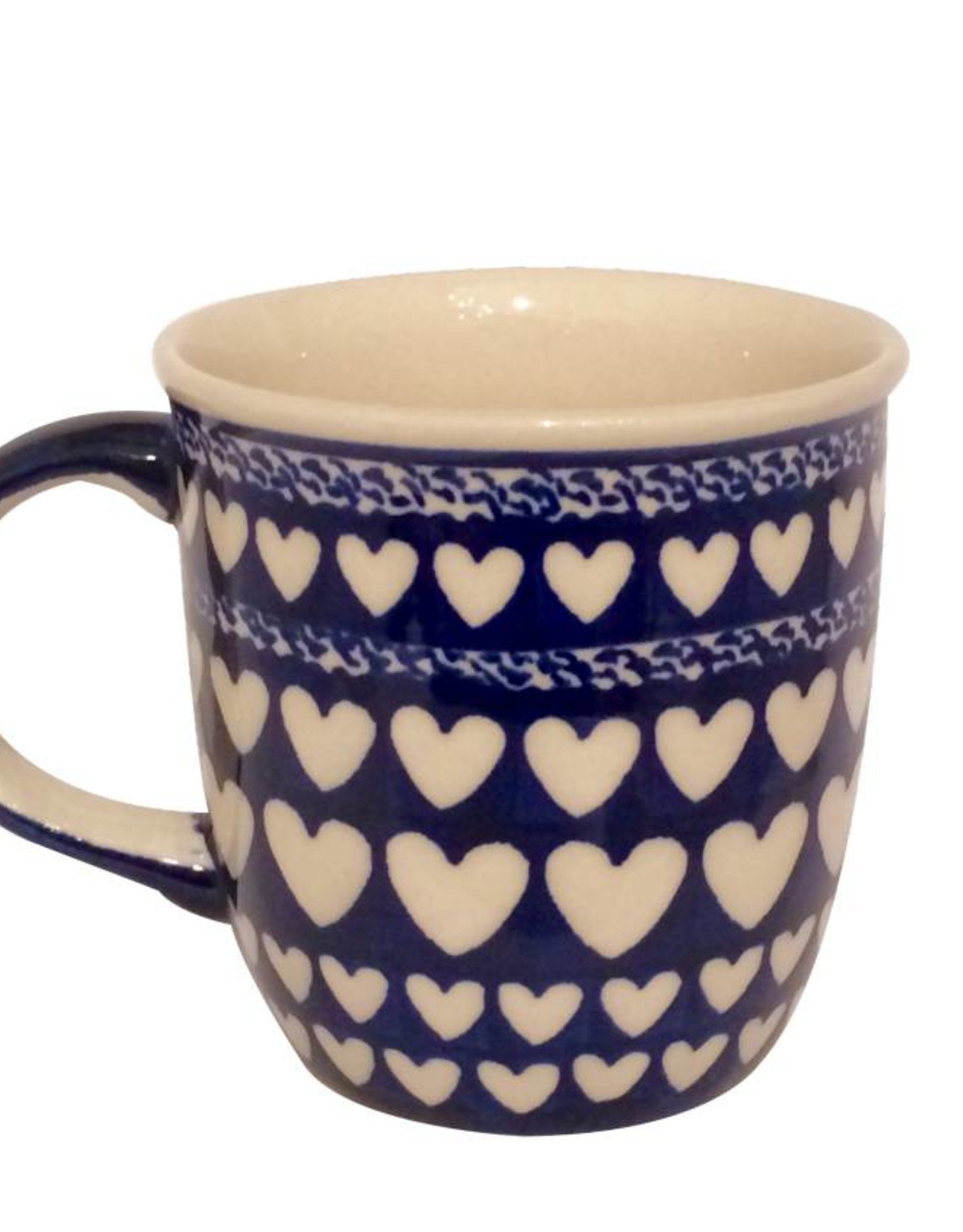 Mug - Blue With White Hearts