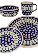 Polish Pottery Bowl - Peacock Pattern