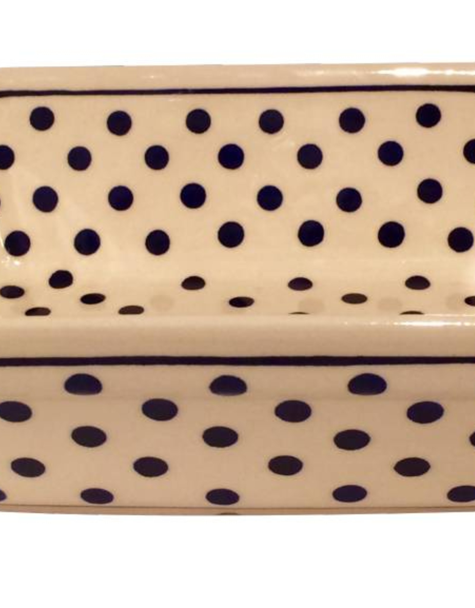 Casserole Small - White w/ Blue Dots