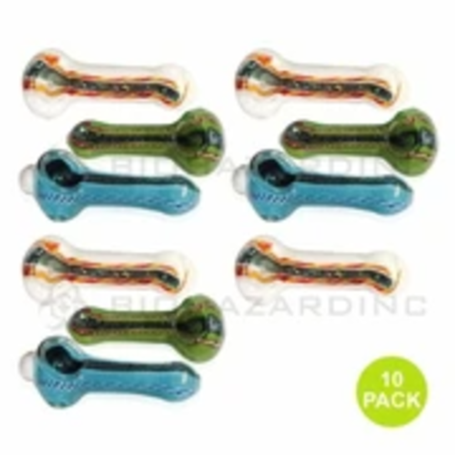 Biohazard Bio Frit Hand Pipe w/ Dichro 3-4" Assorted Biohazard Bio Frit Hand Pipe w/ Dichro 3-4" Assorted