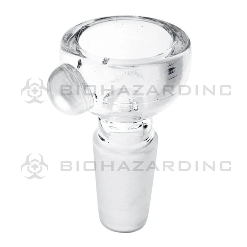 Biohazard Bio 14mm Male Thick Bowl Clear Single Marble Biohazard Bio 14mm Male Thick Bowl Clear Single Marble