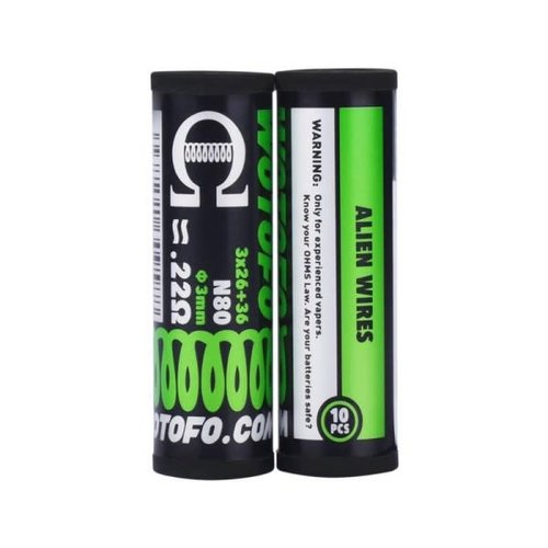 Wotofo WOTOFO Ni80 Pre-Built Coils 0.22ohm Alien (10-Pack) Wotofo WOTOFO Ni80 Pre-Built Coils 0.22ohm Alien (10-Pack)