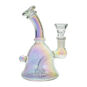 Piranha 6" Glass Bell Rig- Electroplated Rainbow